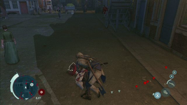 Gdy się pojawi, pozwól mu się wyprzedzić o kilka metrów, a następnie dogoń i wciskając atak, powal na ziemię - Sekwencja 10 - Metody alternatywne | Solucja Assassins Creed 3 - Assassins Creed 3 - poradnik do gry