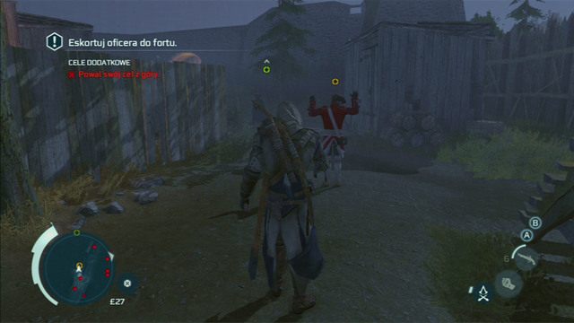 Po schwytaniu mężczyzny zaprowadź go do fortu, popychając do przodu przyciskiem skoku - Sekwencja 10 - Metody alternatywne | Solucja Assassins Creed 3 - Assassins Creed 3 - poradnik do gry