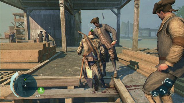 Po dotarciu do celu, idź powoli w stronę nabrzeża - Sekwencja 12 - W pogoni za Lee | Solucja Assassins Creed 3 - Assassins Creed 3 - poradnik do gry