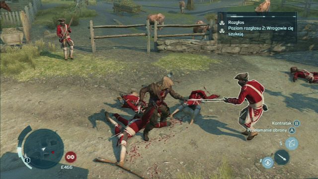 Wrogowie podchodzą do ciebie, gdy tylko cię zauważą, a następnie przystępują do ataku - Poziomy rozgłosu w Assassins Creed 3 - Assassins Creed 3 - poradnik do gry