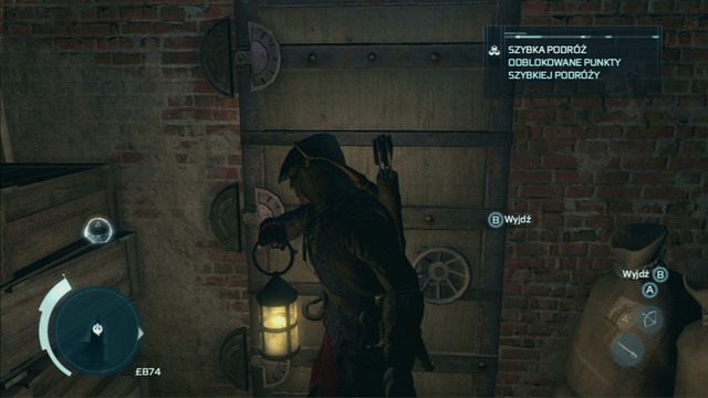 Gdy dotrzesz już do wyjścia, będziesz musiał jeszcze rozwiązać jedną z prostych łamigłówek - Szybka podróż | Eksploracja w Assassins Creed 3 - Assassins Creed 3 - poradnik do gry