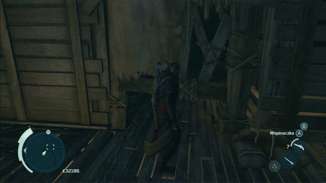 Gdy przedmiot wjedzie na górę, wdrap się za nim po ścianie z prawej - Boston - mapa kanałów w Bostonie | Assassins Creed 3 - Assassins Creed 3 - poradnik do gry
