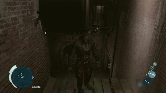 Żeby iść dalej, ze ściany po lewej przeskocz w prawo i wysadź beczkę po drugiej stronie komnaty - Nowy Jork | Mapa kanałów w Nowym Jorku | Assassins Creed 3 - Assassins Creed 3 - poradnik do gry