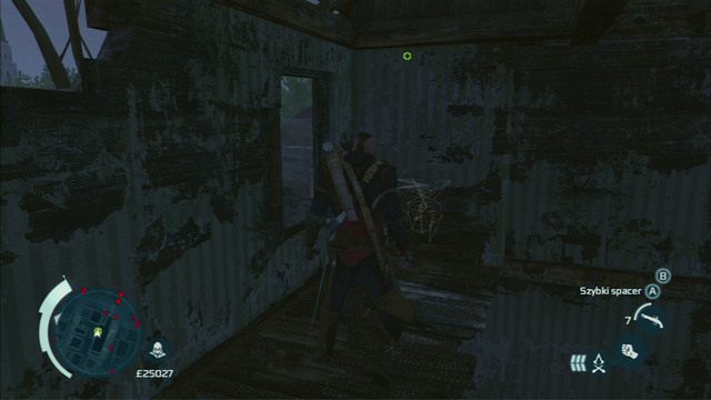 Aby ją zdobyć, wejdź przez dach na górne piętro spalonego budynku, a następnie otwórz skrytkę - Zadania Achilles w osadzie | Assassins Creed 3 - Assassins Creed 3 - poradnik do gry