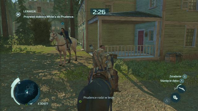 Jak tylko znajdziesz się niedaleko jego domu, mężczyzna wsiądzie na wierzchowca, a następnie ruszy za tobą - Zadania Warrena i Prudencea w Assassins Creed 3 - Assassins Creed 3 - poradnik do gry