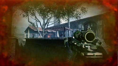 Po chwili dostaniesz komunikat, że kolejni wrogowie są po lewej, obok dzwonnicy (obrazek powyżej) - 05 - Przypływ zmian - Kampania - Medal of Honor: Warfighter - poradnik do gry