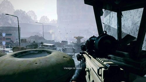 Wyjdź na zewnątrz i ukryj się za beczkami tuż przed drzwiami wyjściowymi (obrazek powyżej) - 11 - Starzy znajomi - Kampania - Medal of Honor: Warfighter - poradnik do gry