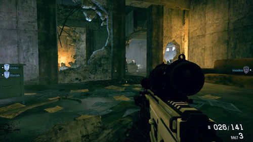 Następnie ukryj się za murkiem przed biurkiem i zacznij strzelać do wrogów - 11 - Starzy znajomi - Kampania - Medal of Honor: Warfighter - poradnik do gry
