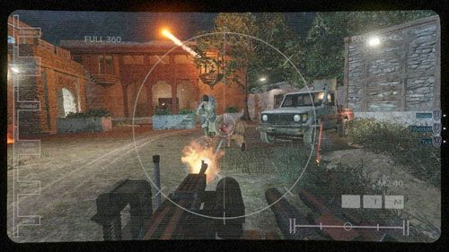 Przejedź przez chatę kierując się prosto, po drodze wypatruj wybuchowych beczek i cały czas eliminuj widocznych wrogów - 13 - To już jest koniec - Kampania - Medal of Honor: Warfighter - poradnik do gry