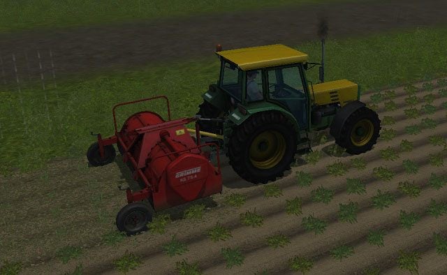 Usuwanie łęcin podczas deszczu. Jeden z dwóch etapów zbierania dojrzałych ziemniaków. - Uprawa ziemniaka | Uprawa ziemi w Farming Simulator 2013 - Farming Simulator 2013 - poradnik do gry