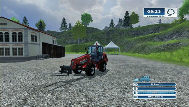 Aby przenosić palety z wełną potrzebujesz ładowacza z widłami do palet. - Hodowla owiec | Hodowla zwierząt w Farming Simulator 2013 - Farming Simulator 2013 - poradnik do gry