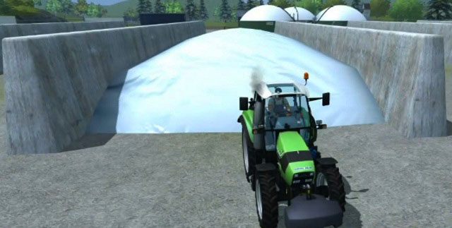 Fermentacja sieczki w biogazowni. Silos przy pastwisku dla krów działa identycznie. - Hodowla bydła | Hodowla zwierząt w Farming Simulator 2013 - Farming Simulator 2013 - poradnik do gry