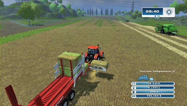 Przyczepa zbierająca, układająca i wypakowującą kostki - bardzo wygodna, ale i bardzo droga. - Hodowla bydła | Hodowla zwierząt w Farming Simulator 2013 - Farming Simulator 2013 - poradnik do gry
