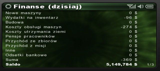 Na ostatniej stronie znajdują się różnego rodzaju statystyki dotyczące zarówno stanu naszych silosów, posiadanych zwierząt czy też danej rozgrywki - Opcje, mapy, PDA | Podstawy Farming Simulator 2013 - Farming Simulator 2013 - poradnik do gry