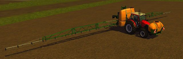 Dzięki zbiornikowi na nawóz, opryskiwacz może dłużej pracować bez powtórnego napełniania. - Maszyny | Podstawy Farming Simulator 2013 - Farming Simulator 2013 - poradnik do gry
