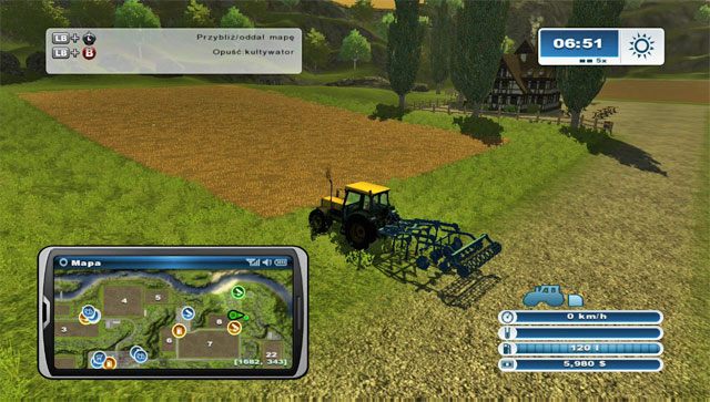 Warto kultywator wraz z tym ciągnikiem sprowadzić na teren farmy. - Pierwsze żniwa | Pierwsze kroki w Farming Simulator 2013 - Farming Simulator 2013 - poradnik do gry