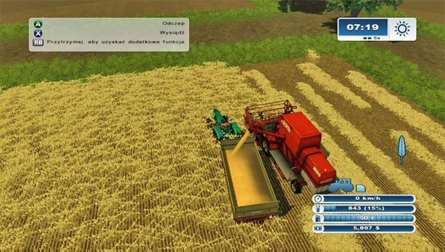 Skoszone zboże zrzuć na przyczepę. - Pierwsze żniwa | Pierwsze kroki w Farming Simulator 2013 - Farming Simulator 2013 - poradnik do gry