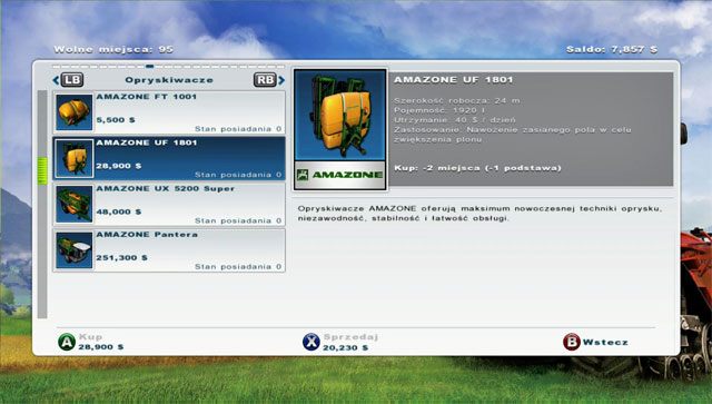Zakup opryskiwacz by dwukrotnie zwiększyć plony. - Pierwsza sprzedaż sprzętu i nowy zakup - opryskiwacz | Pierwsze kroki - Farming Simulator 2013 - poradnik do gry