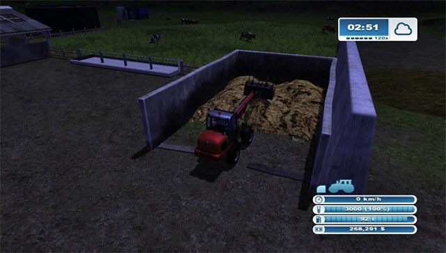 Każdy z budynków posiada pojemnik na obornik - zmieści się tam 3 000 l obornika. - Budowanie dodatkowych budynków w Farming Simulator 2013 - Farming Simulator 2013 - poradnik do gry