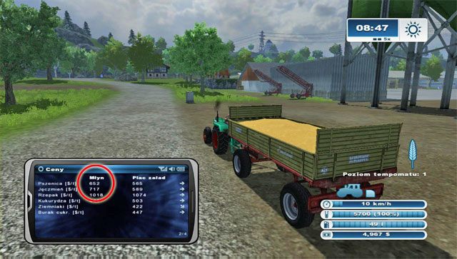 Sprawdź teraz ceny skupu w PDA - Pierwsza sprzedaż plonów | Pierwsze kroki w Farming Simulator 2013 - Farming Simulator 2013 - poradnik do gry