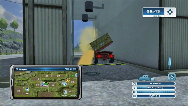 Sprzedaż zboża w młynie. - Pierwsza sprzedaż plonów | Pierwsze kroki w Farming Simulator 2013 - Farming Simulator 2013 - poradnik do gry