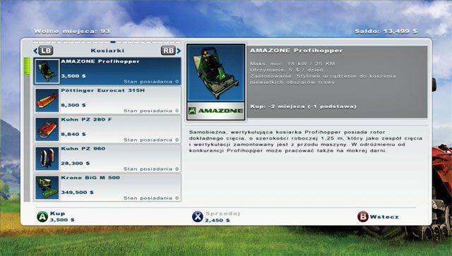 Ta kosiarka jest tania, ale czas pracy nią jest długi. - Koszenie trawy | Misje w Farming Simulator 2013 - Farming Simulator 2013 - poradnik do gry