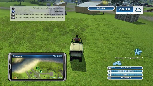 Kosiarka ta jest niestety bardzo wolna, co jest problemem przy przemieszczaniu się pomiędzy miejscami misji. - Koszenie trawy | Misje w Farming Simulator 2013 - Farming Simulator 2013 - poradnik do gry