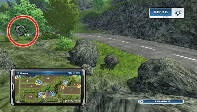 Aby zebrać podkowę wystarczy podejść blisko niej, a zostanie przez ciebie wzięta - Podkowy w Farming Simulator 2013 - Farming Simulator 2013 - poradnik do gry