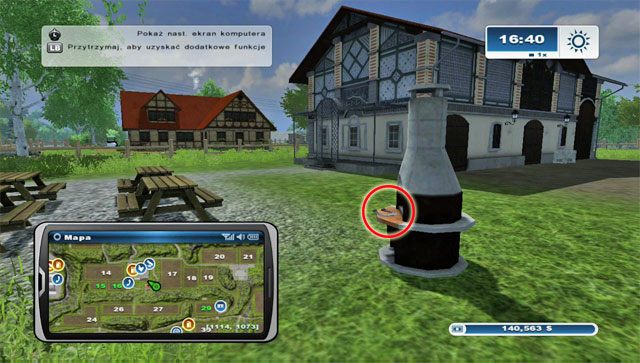 Nieco na wschód od domu jest grill, na którym leży kolejna podkowa - Obszar E - podkowy 45 - 61 | Podkowy w Farming Simulator 2013 - Farming Simulator 2013 - poradnik do gry