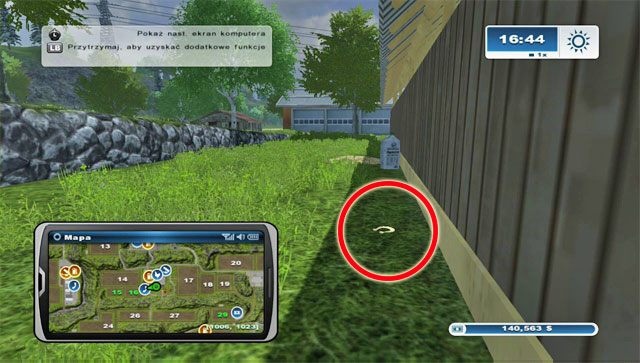 Podkowa leży na farmie po południowej stronie wiaty, niedaleko murka - Obszar E - podkowy 45 - 61 | Podkowy w Farming Simulator 2013 - Farming Simulator 2013 - poradnik do gry