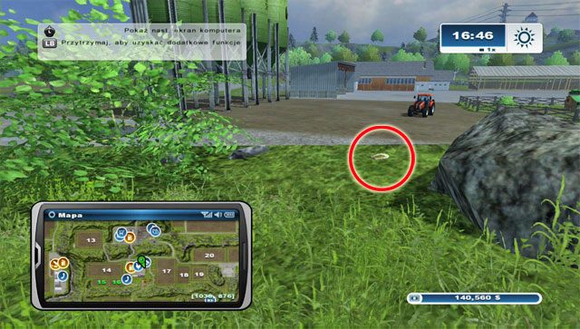 Podkowa leży na murku na północ od silosów ze zbożem - Obszar E - podkowy 45 - 61 | Podkowy w Farming Simulator 2013 - Farming Simulator 2013 - poradnik do gry