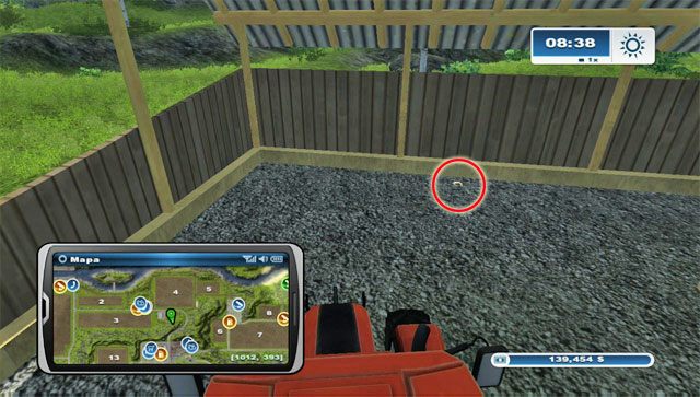 Podkowa leży pod wiatą stojąca na południe od pola nr 4 - Obszar G - podkowy 74 - 89 | Podkowy w Farming Simulator 2013 - Farming Simulator 2013 - poradnik do gry