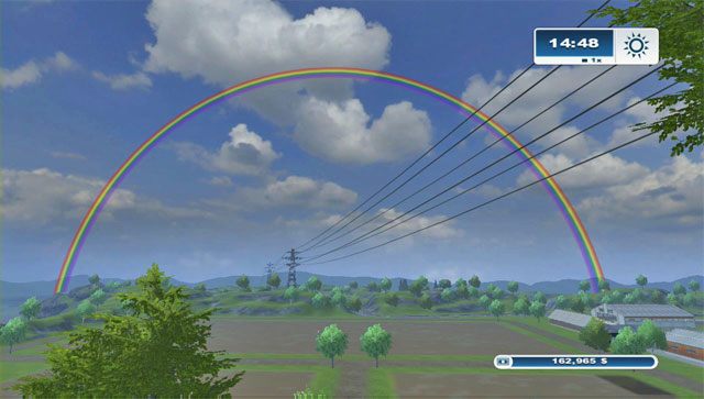 Gdy wyjdzie słońce rozejrzyj się po niebie w poszukiwaniu tęczy. - Nagroda za podkowy | Podkowy w Farming Simulator 2013 - Farming Simulator 2013 - poradnik do gry