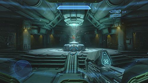 Po dotarciu do pomieszczenia z mapą (obrazek), nastąpi skanowanie i drzwi po przeciwnej stronie zostaną otworzone - Dostań się do punktu obserwacyjnego | Świt - Kampania | Halo 4 - Halo 4 - poradnik do gry