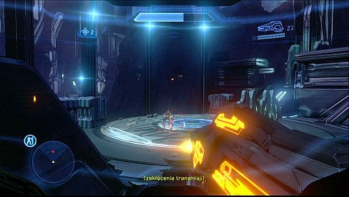 Po drugiej stronie tego obszaru, odnajdziesz miejsce pokazane na obrazku, nie zeskakuj jednak niżej - Odnajdź pierwszy pylon | Prekursor - Kampania | Halo 4 - Halo 4 - poradnik do gry