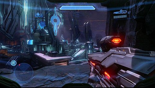 Po drugiej stronie znajdziesz miejsce pokazane na obrazku, który będzie dobrze strzeżony - Terminal 2 | Prekursor - Kampania | Halo 4 - Halo 4 - poradnik do gry