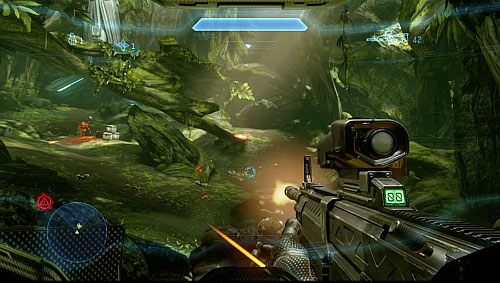 Wejdź wyżej po ścieżce z lewej strony - Terminal 3; Zlokalizuj siły UNSC | Infinity - Kampania | Halo 4 - Halo 4 - poradnik do gry