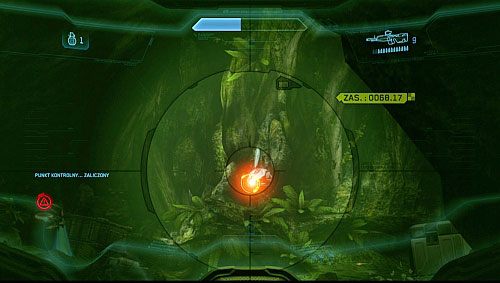 Na samej górze znajdują się dwa wrogie działka/lasery, które zniszczysz strzelając do nich, kiedy ładują się do strzału (obrazek) - Terminal 3; Zlokalizuj siły UNSC | Infinity - Kampania | Halo 4 - Halo 4 - poradnik do gry