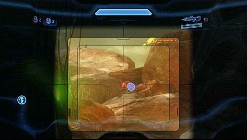 Wróć do Mammotha, gdzie po krótkiej przejażdżce dalsza droga będzie zablokowana przez skały - Zlokalizuj obsługę obrony | Spadkobierca - Kampania | Halo 4 - Halo 4 - poradnik do gry