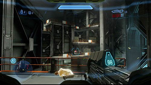 Wejdź po schodach na dach budynku, w którym zabijałeś przeciwników - Wznieś osłonę | Kompozytor - Kampania | Halo 4 - Halo 4 - poradnik do gry