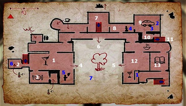 1 - Salon - Mapa posiadłości | Podstawy rozgrywki | Lucius - Lucius - poradnik do gry