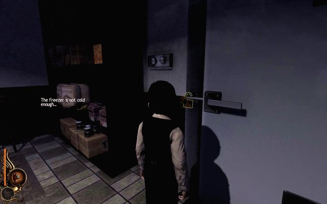 Nakieruj kursor myszy na zamek i załóż na nim kłódkę (LPM) - 1 - Cold As Hell | Opis przejścia | Lucius - Lucius - poradnik do gry