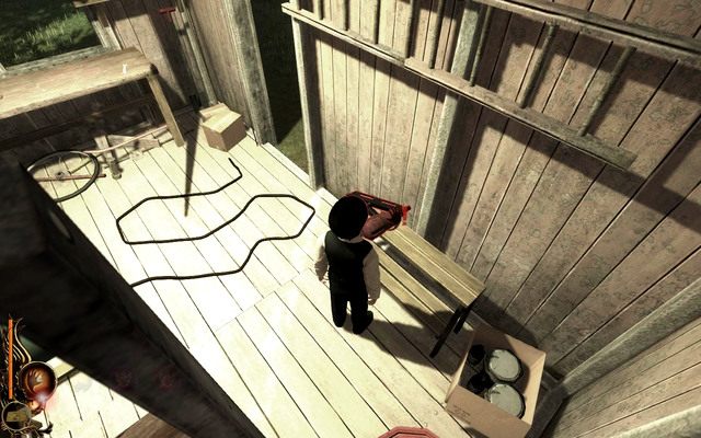 Z budki weź leżącą przy wejściu gwoździarkę oraz pudełko gwoździ znajdujące się na dolnej półce - 15 - American Schizophrenic | Opis przejścia | Lucius - Lucius - poradnik do gry