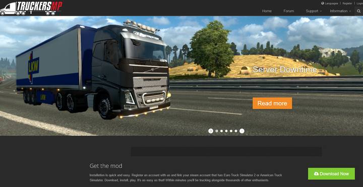 Strona pobierania TruckersMP - ETS2: Aplikacja TruckersMP - Euro Truck Simulator 2 - poradnik do gry