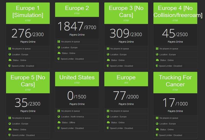 Każdy z serwerów rządzi się własnymi prawami. Zwróć uwagę, że niektóre z nich to serwery do gry ATS. - ETS2: Aplikacja TruckersMP - Euro Truck Simulator 2 - poradnik do gry