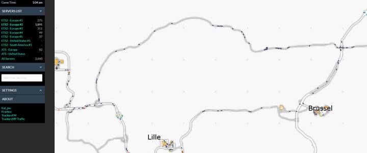Mapka online - możesz poza grą zbadać trasy i miasta, ich zakorkowanie, czy znaleźć konkretnych graczy - ETS2: Multiplayer - jak grać? - Euro Truck Simulator 2 - poradnik do gry