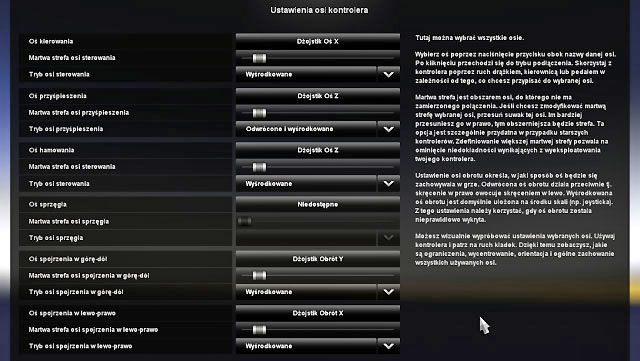 W zależności od dokonanego wyboru następnie wyznacz które przyciski analogowe mają obsługiwać dane funkcje - ETS2: Konfiguracja sterowania - Euro Truck Simulator 2 - poradnik do gry