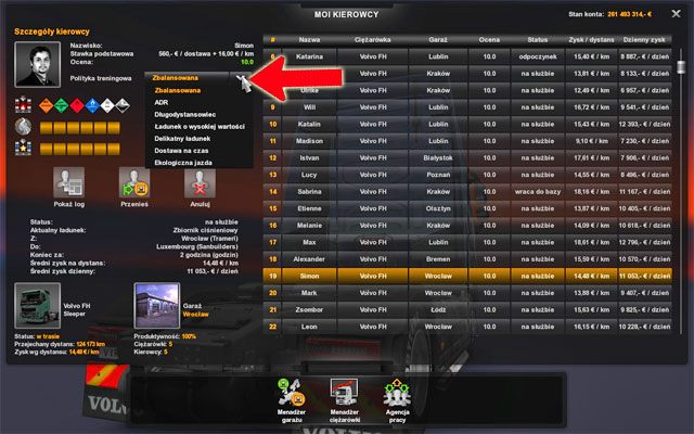 W menadżerze kierowcy samemu warto zarządzać rozwojem swoich kierowców - ETS2: Rozwój pracowników - Euro Truck Simulator 2 - poradnik do gry