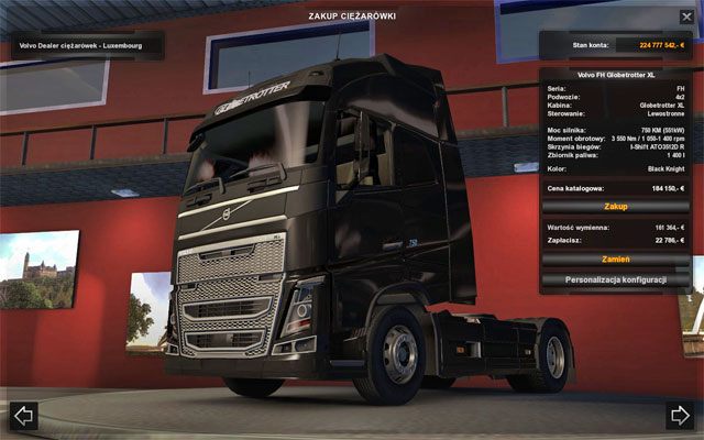 Za pomocą strzałek na dole możesz obejrzeć wszystkie dostępne modele - ETS2: Zakup ciężarówki - metody - Euro Truck Simulator 2 - poradnik do gry