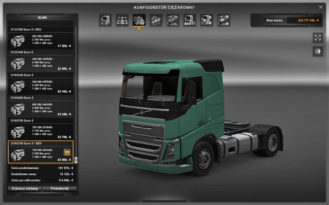 Najważniejszym parametrem dla ciebie jest silnik - ETS2: Modele ciężarówek - lista - Euro Truck Simulator 2 - poradnik do gry